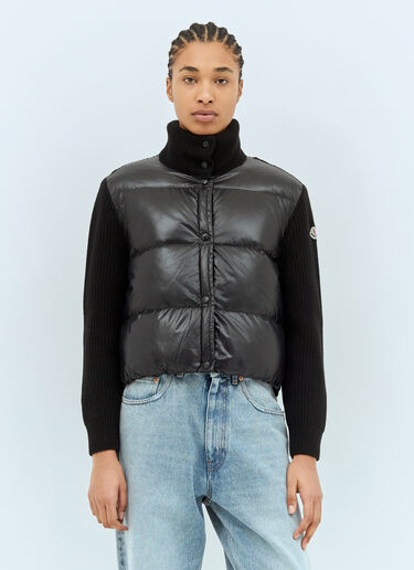 Moncler Zip-Up Padded Cardigan Black mon0259035