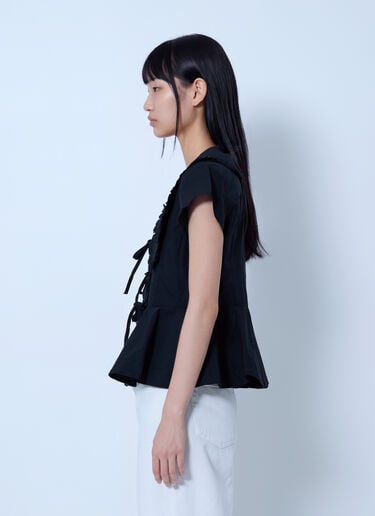 LN-CC® - GANNI: Compact Poplin Collar Blouse - Black GANNI Compact Poplin Collar Blouse Black gan0265038