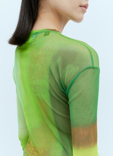 Paula Canovas del Vas Long Sleeve Mesh Top Green pcd0254002