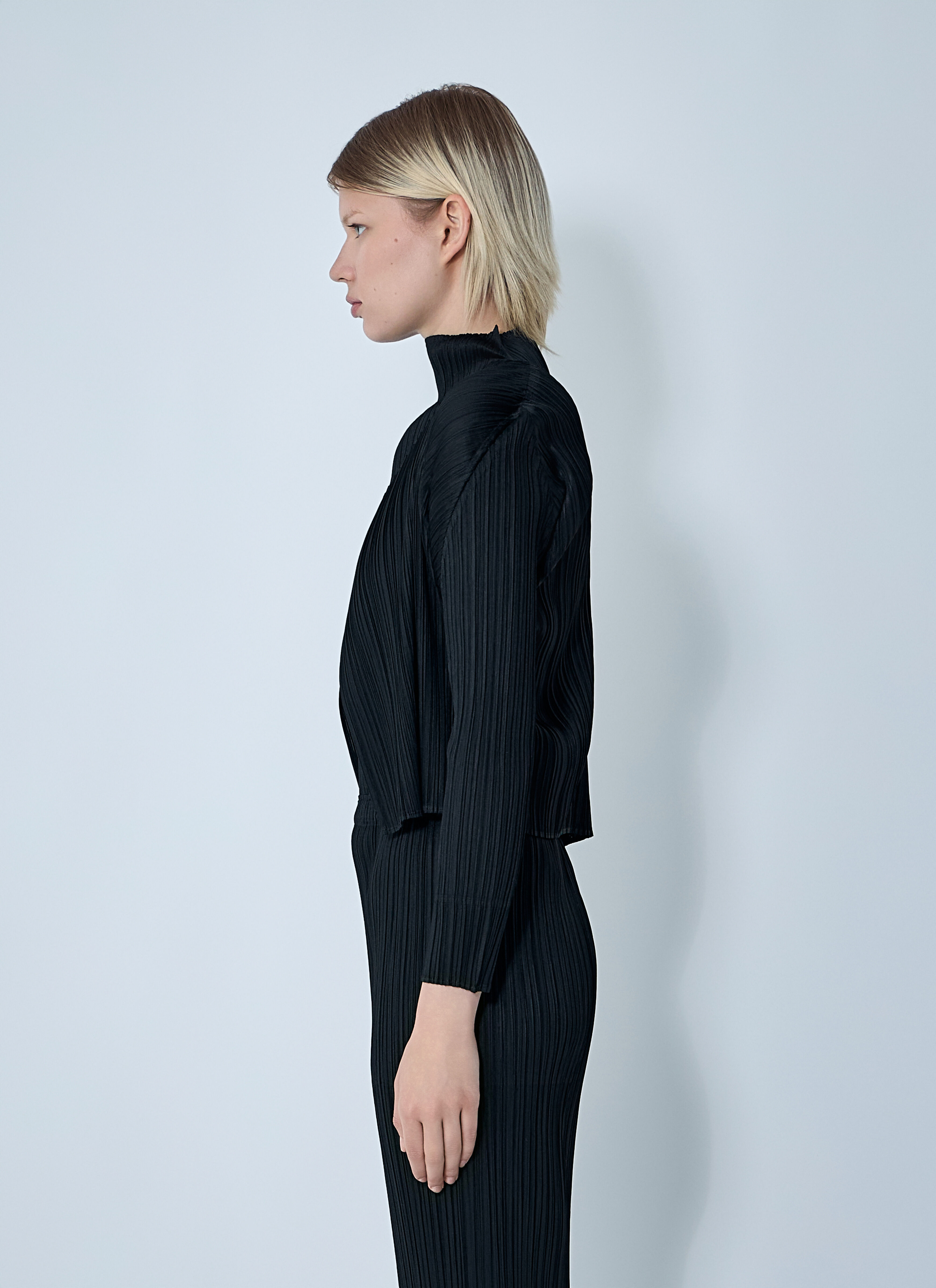 Pleats Please Issey Miyake Women's' Pleated Cardigan in Black | LN-CC®