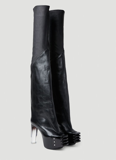 Rick Owens Oblique Platform Boots Black ric0252023