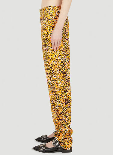 GANNI Print Crepe Trousers Yellow gan0247019