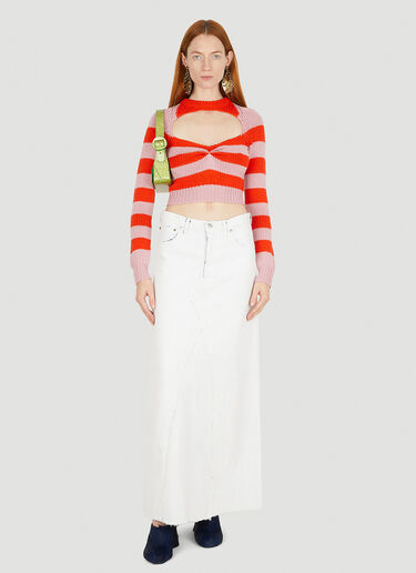 Cut Out Striped Knit Top Marni Cut Out Striped Knit Top Pink mni0251011