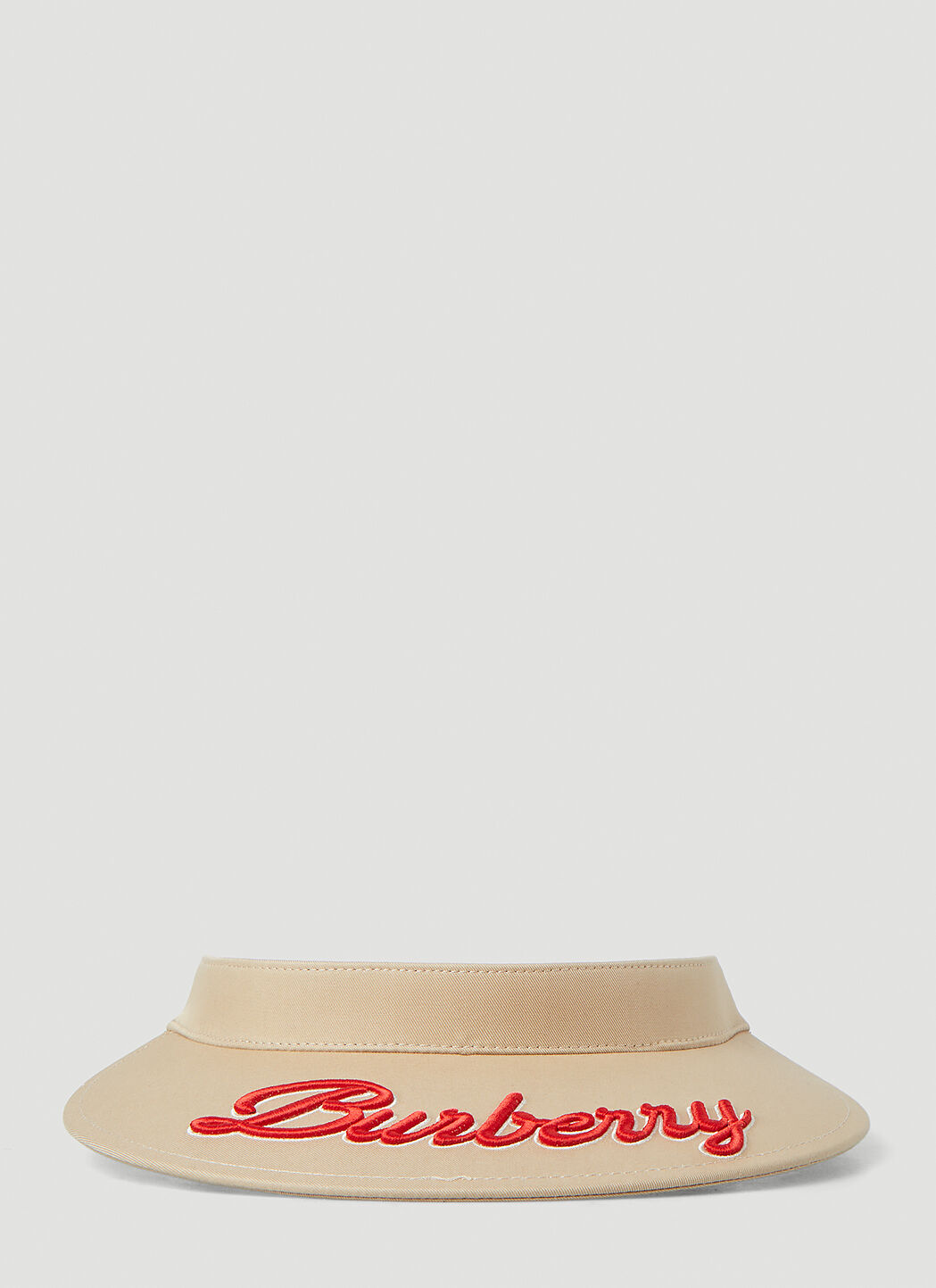 Burberry Logo Embroidered Visor Hat in Beige LN CC