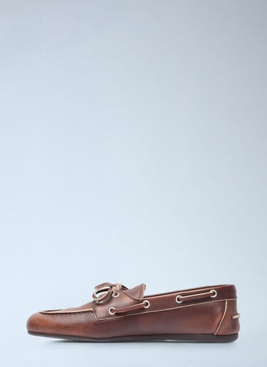 Miu Miu Lace-Up Loafers Brown miu0256013