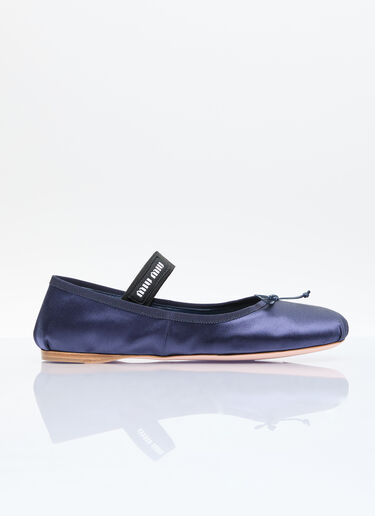 Miu Miu Satin Ballerina Flats Blue miu0257019