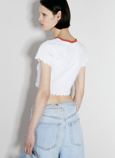 Alexander Wang Lettuce-Hem Crop Top White awg0255031