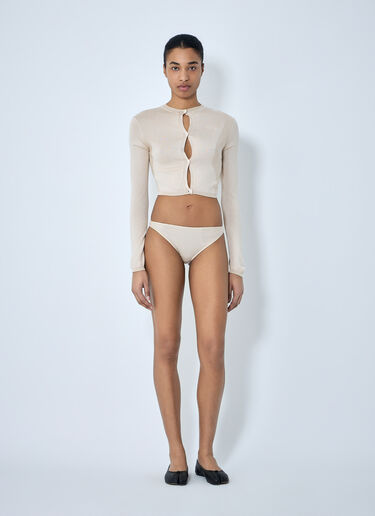 SKIN SERIES Long Sleeve Knit Cardigan Beige sks0264004