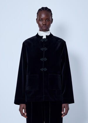 RÓHE Pankou Closure Velvet Jacket Black roe0266007