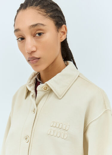 Miu Miu Heavy-Duty Cotton Overshirt Cream miu0258065