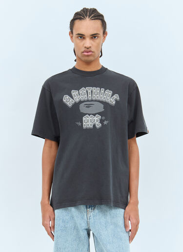 A BATHING APE® Rhinestone Logo T-Shirt Grey aba0158008