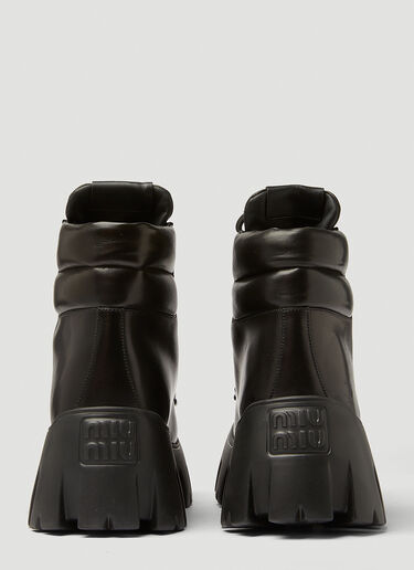 Miu Miu 系带厚底踝靴 黑色 miu0248058
