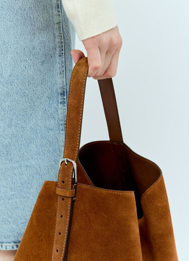 TOTEME Suede Belted Tote Bag Brown tot0257041