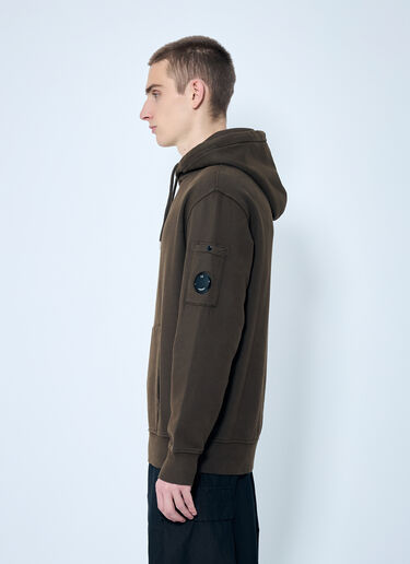 C.P. Company Logo Applique Hooded Sweatshirt Brown pco0157017