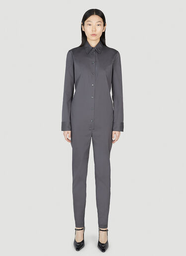 Prada Classic Collar Jumpsuit Grey pra0252056