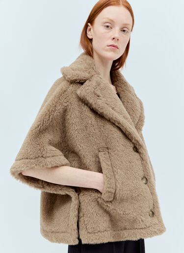 Max Mara 테디 짧은 망토  베이지 max0255034