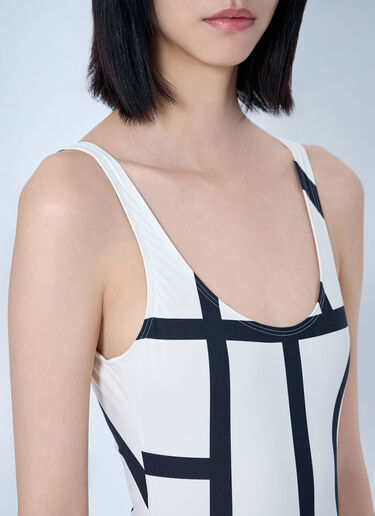 LN-CC® - Toteme: Monogram Swimsuit - White Toteme Monogram Swimsuit White tot0265073