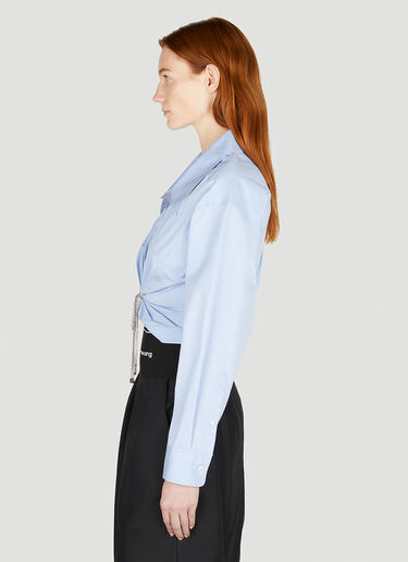 Alexander Wang Crystal Tie Shirt Blue awg0251004