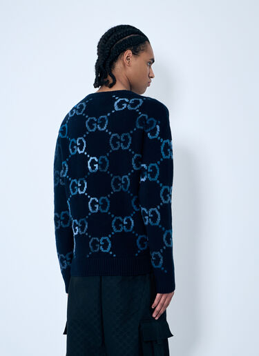 Gucci GG Intarsia Knit Sweater Navy guc0159036