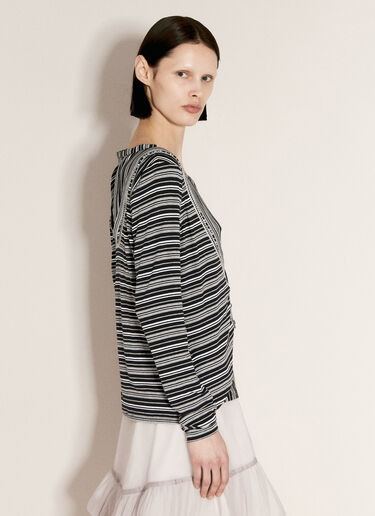 Kiko Kostadinov Double Jersey Striped Top Black kko0256008