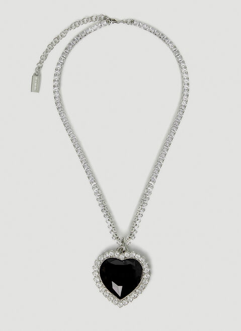 Vetements Crystal Heart Necklace Black vet0154010
