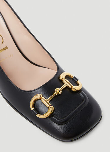 Gucci Horsebit Mid-Heel Pumps Black guc0253104