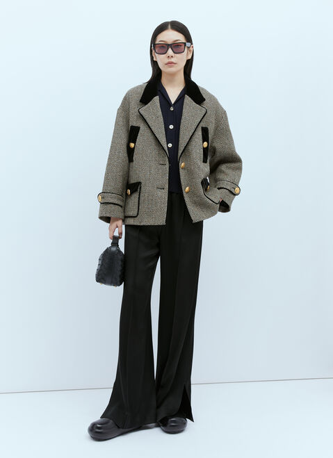 Rains Wool Boucle Herringbone Jacket Grey rai0354009
