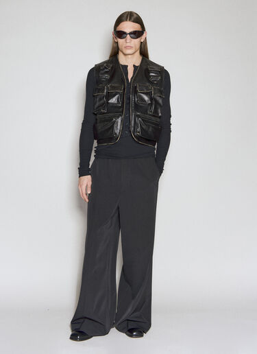Prada Leather Cargo Vest Black pra0156008