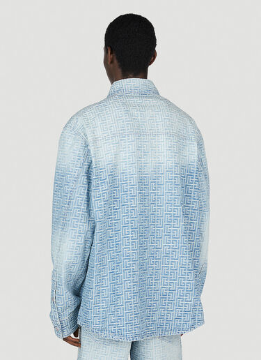 Balmain Monogram Denim Shirt Light Blue bln0152005