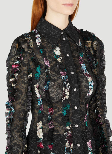 Rave Review Yrsa Ruffle Trim Shirt Black rav0252003