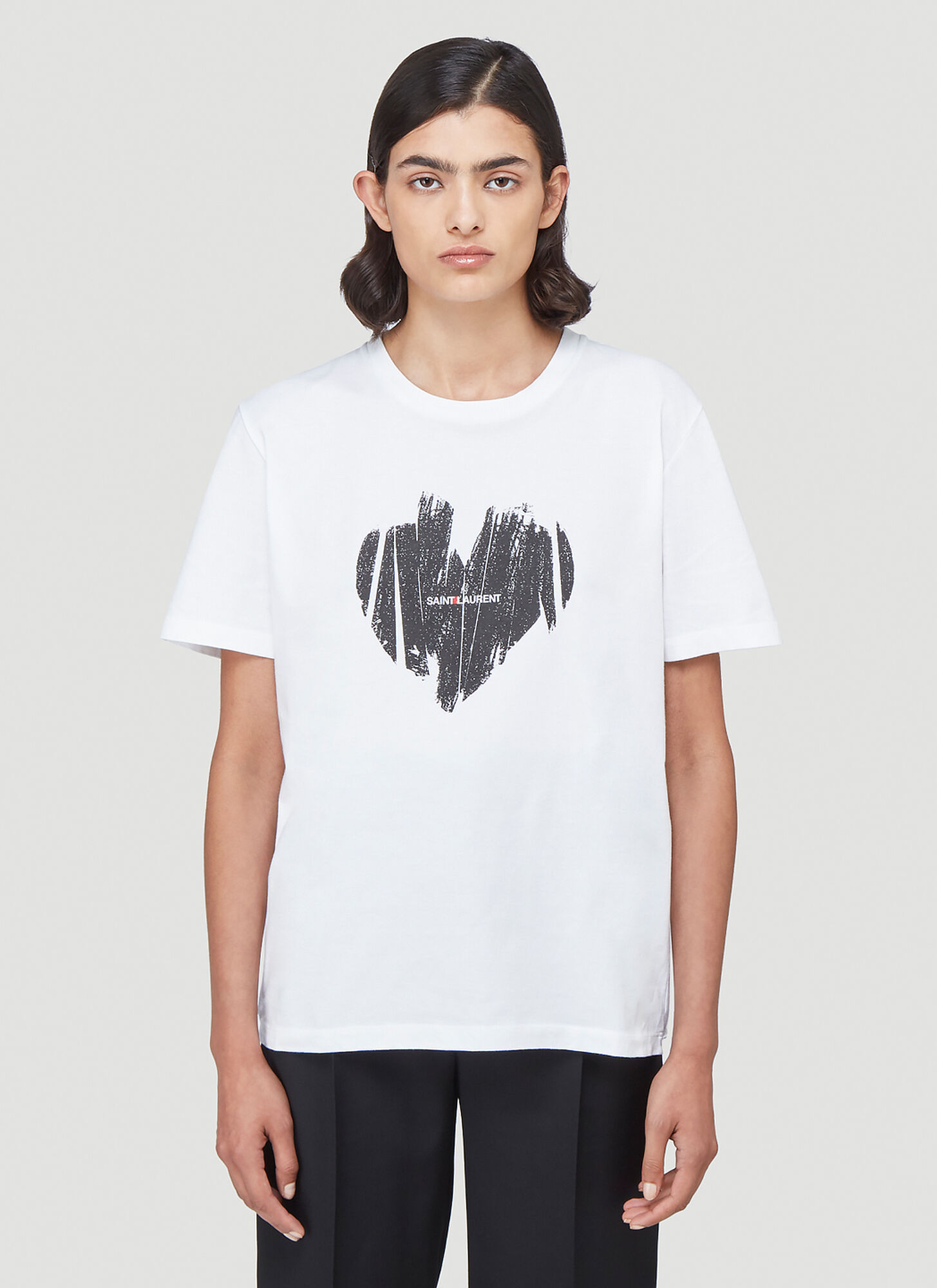 Saint Laurent Logo-print T-shirt Female White