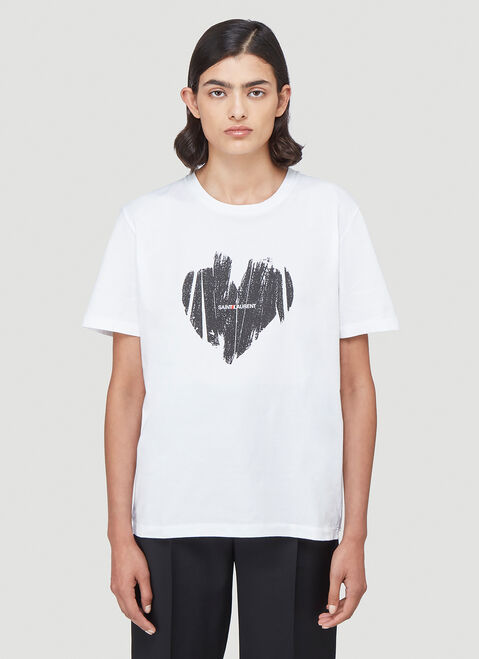 Saint Laurent Logo-Print T-Shirt White sla0240012