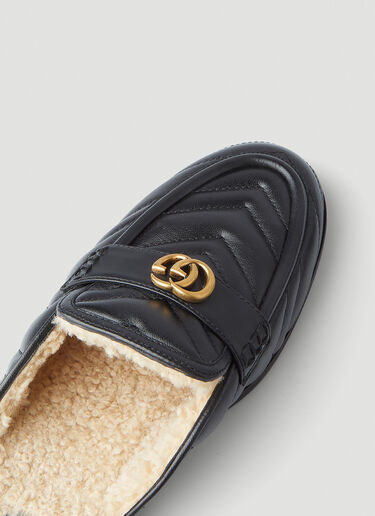 Gucci Marmont Matelassé Backless Penny Loafers Black guc0247124