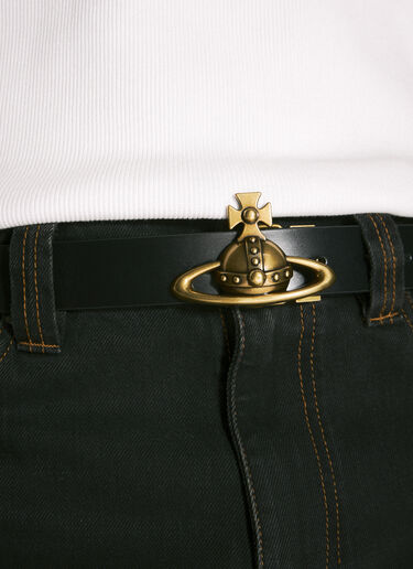 Vivienne Westwood Orb Buckle Leather Belt Black vvw0157017