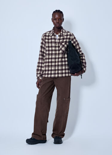 LN-CC® - Moncler: Checked Wool Shirt - Brown Moncler Checked Wool Shirt Brown mon0266036