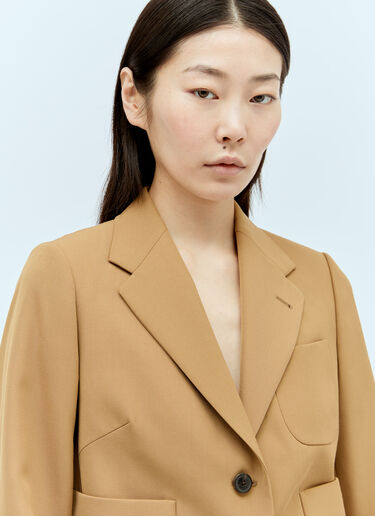 Dries Van Noten Cropped Twill Blazer Beige dvn0256011