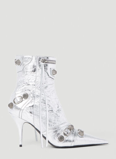 Balenciaga Cagole Metallic Boots Silver bal0253082