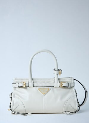 Prada Mini Bonnie Leather Handbag White pra0263016