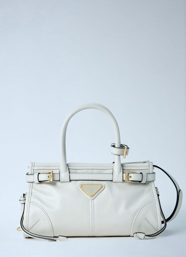 Prada Mini Bonnie Leather Handbag White pra0263016