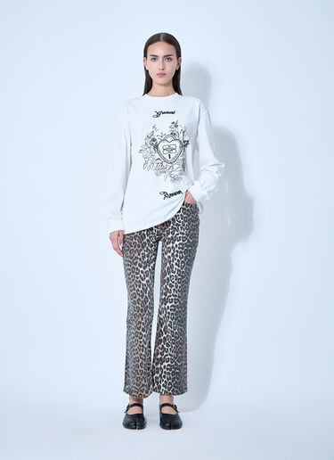 GANNI Betzy Leopard Print Jeans Brown gan0249041