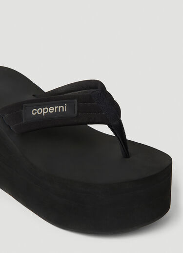 Coperni Logo Print Wedge Sandals Black cpn0251013