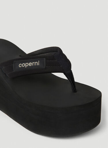 Logo Print Wedge Sandals Coperni Logo Print Wedge Sandals Black cpn0251013