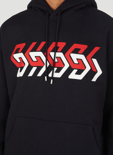 Gucci Logo Print Hooded Sweatshirt Black guc0147068