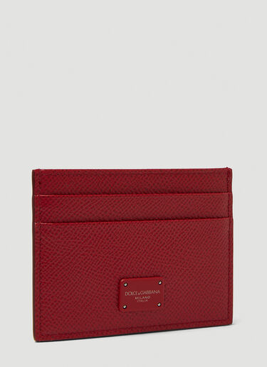 Logo Plaque Card Holder Dolce & Gabbana Logo Plaque Card Holder Red dol0149038