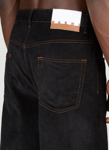 Marni ワイドレッグコーデュロイパンツ ブラック mni0153011