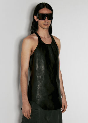 Thom Browne Leather Tank Top Navy thb0156004