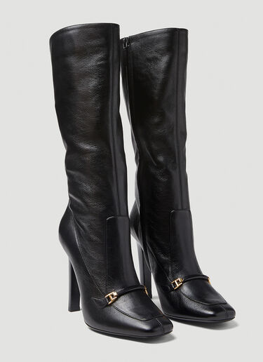 Saint Laurent Priscilla Leather Boots Black sla0245140