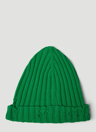 Marni Destroyed Beanie Hat Green mni0149005