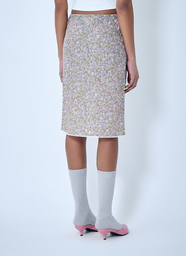 Prada Re-Nylon Floral Midi Skirt Grey pra0264004