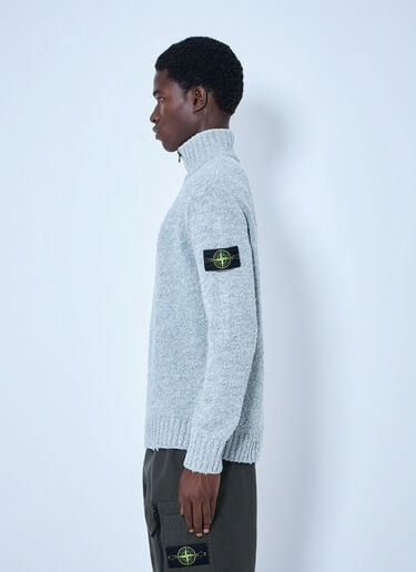 LN-CC® - Stone Island: Half-Zip Wool Sweater - Blue Stone Island Half-Zip Wool Sweater Blue sto0165014